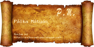 Pálka Mátyás névjegykártya